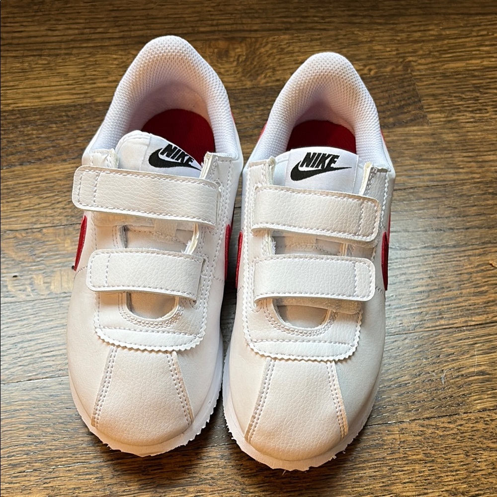 Nike Cortez Kids White and Red Sneakers